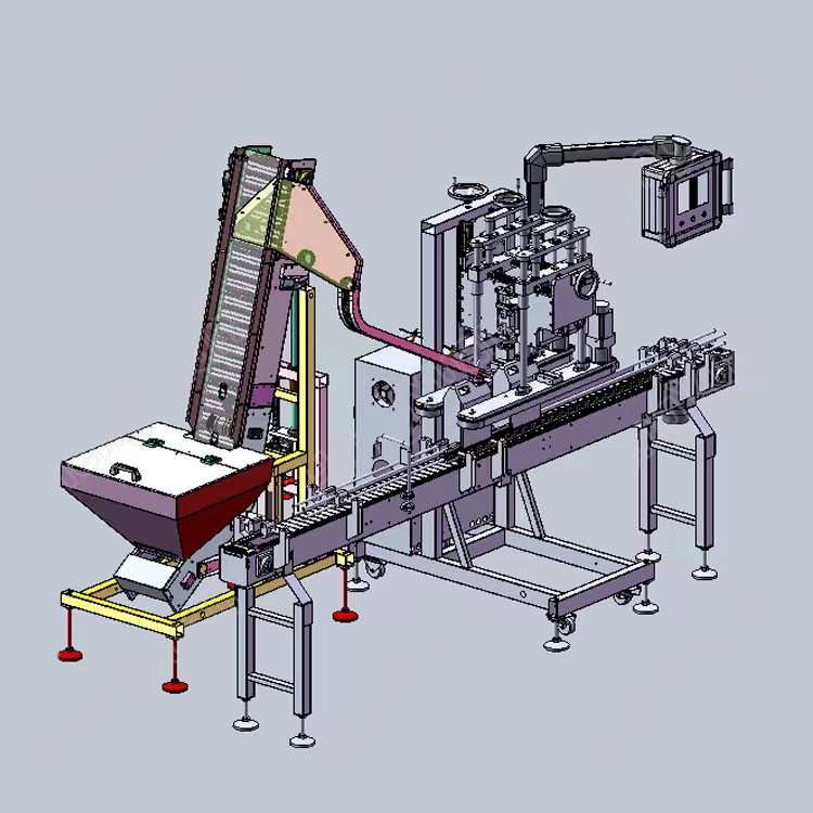 HYXG-4C-C Automatic Four Wheels Clamping Lid Bottle Screwing Capping Machine